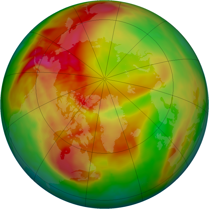 Arctic ozone map for 22 March 2015